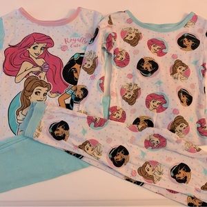 Girls Disney Princess Pajamas - 2 sets